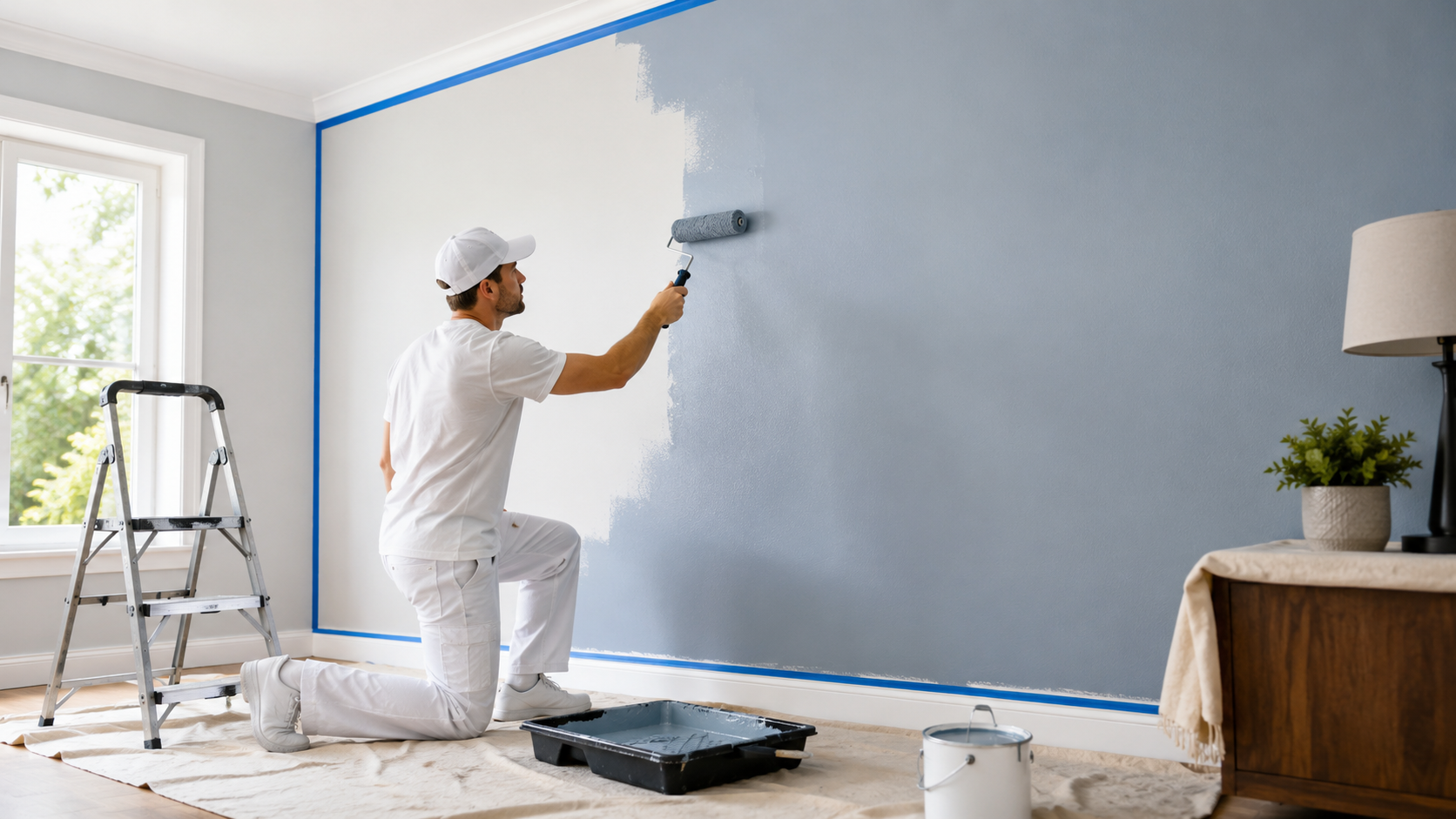 How to paint walls using a roller for a smooth, professional finish.